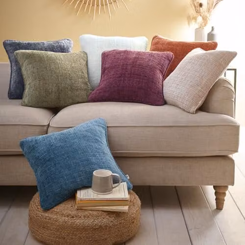 Appletree Beige Textured Chenille Square Cushion with Removable Cover, W/D/H: 43 x 43 x 43 cm – 2