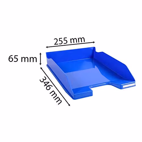 Exacompta Combo Midi Letter Tray in Ice Blue Glossy Plastic, W: 34.7 cm, D: 25.5 cm, H: 6.5 cm – 2