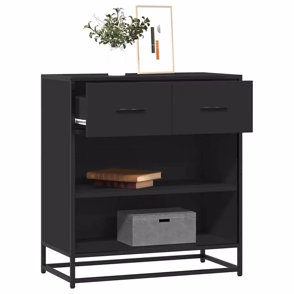 Berkfield Home Black Modern Sideboard in Engineered Wood, W/D/H: 68 x 35 x 76 cm – 2