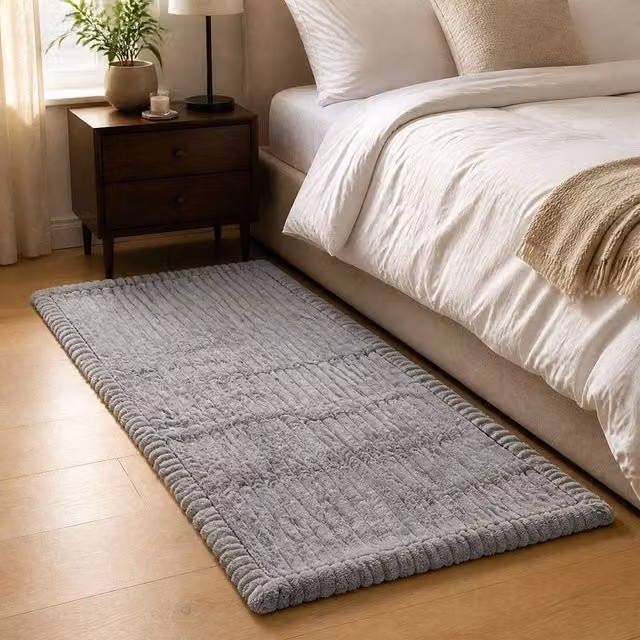Marlow Corduroy Sofa Cover in Light Grey, W: 70 cm, D: 150 cm, Non-Slip and Machine Washable