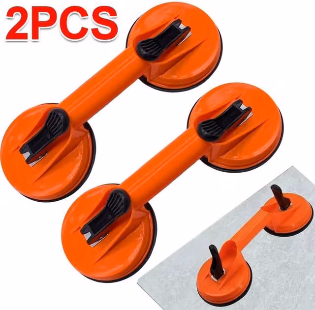 NESTLUNE Pack of 2 Dual Suction Cup Pad Lifters in Orange – 1