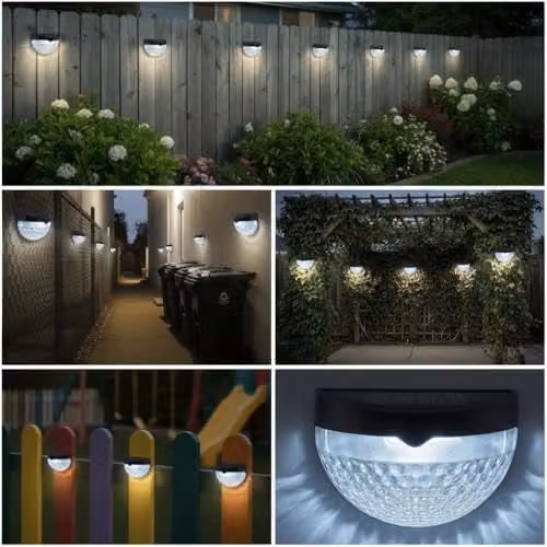 Globrite Pack of 8 Solar Outdoor Garden Lights in White with Cool White LED and Dusk to Dawn Sensor – 4