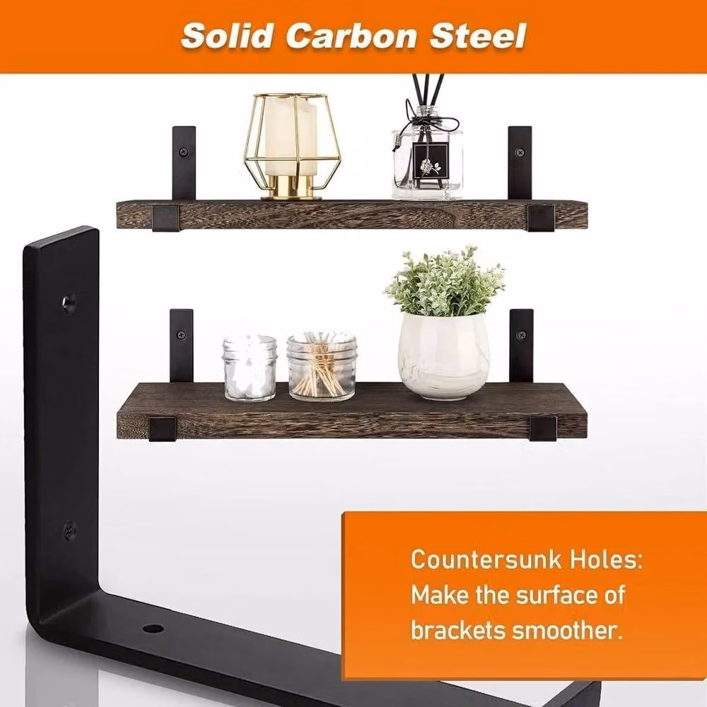 EONLION Black Rustic Iron Scaffold Shelf Brackets, Pack of 8 – 4