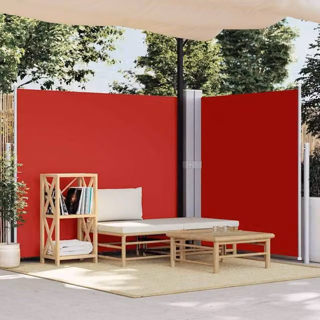 Berkfield Home Red Retractable Roller Side Awning, W/H: 180 x 600 cm