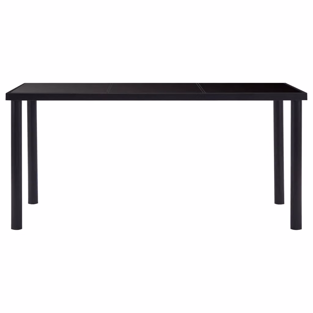 Berkfield Home Modern Rectangular Dining Table in Black with Matt Tempered Glass, W/D/H: 160 x 80 x 75 cm – 2