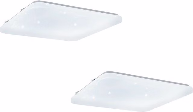 Loops 2 Pack White Modern LED Ceiling Light with Crystal Effect Shade, 33.5W