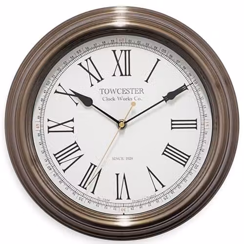 Acctim Redbourn Round Analog Quartz Wall Clock in Gold and Black, W/D/H: 30 x 30 x 30 cm – 1
