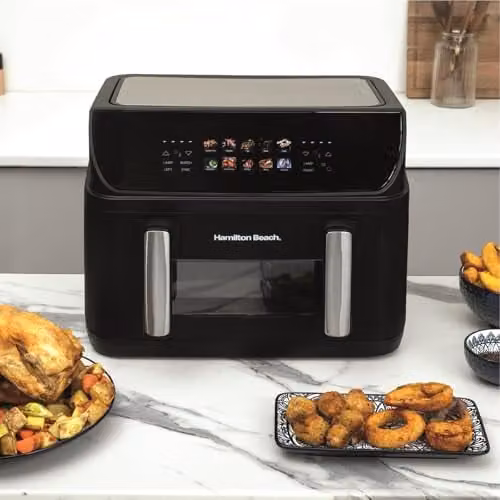 Hamilton Beach 10L Dual Zone FlexiZone Air Fryer with LCD Touchscreen and Vortex Technology, Black HB983AP – 2