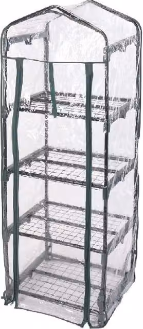 Idooka 4 Tier Portable PVC Plastic Greenhouse Cold Frame in Green and Transparent