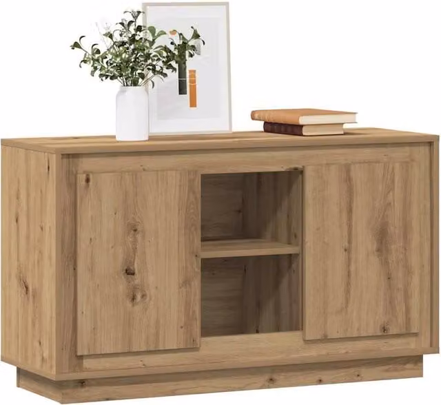 Berkfield Home Artisan Oak Sideboard in Brown, W/D/H: 102 x 35 x 60 cm – 1