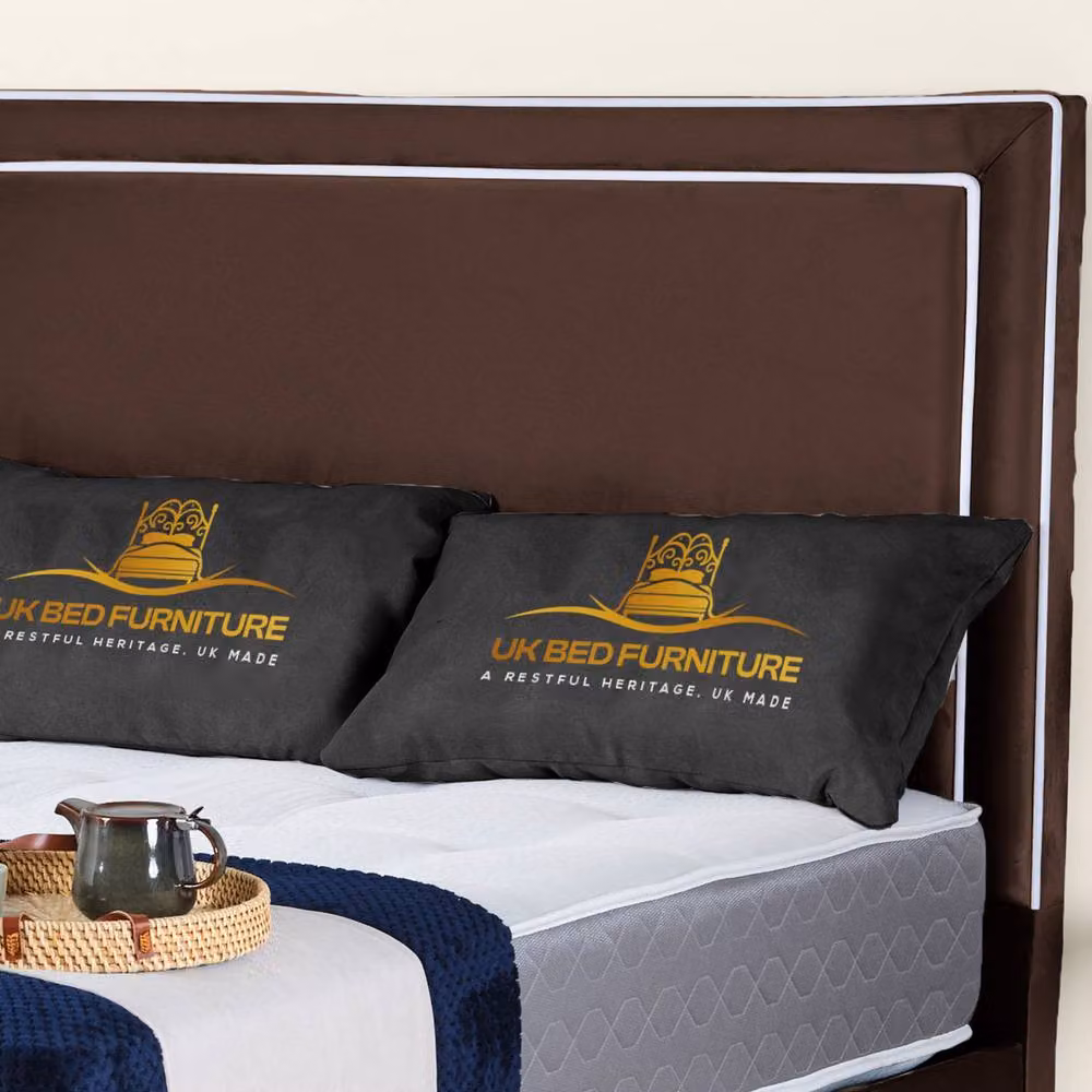 UK Bed Furniture Ariana Ottoman Gas Lift Upholstered Velvet Bed in Brown, Size: 180 x 200 cm – 2