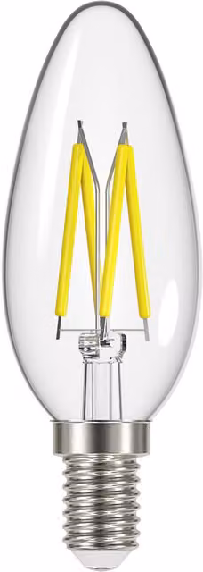 Energizer E14 LED Filament Candle Bulb, Warm White, 4W (40W Equivalent), Transparent White