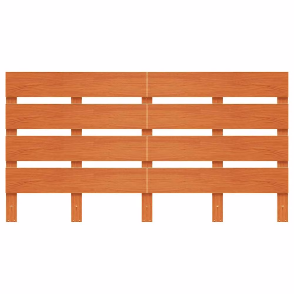 Berkfield Home Rustic Waxed Brown Solid Pine Wood Headboard, Width: 150 cm – 4