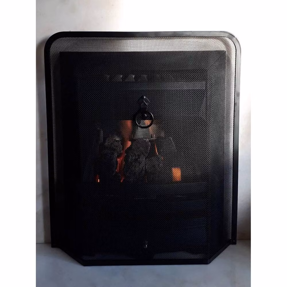VOGREX Heavy Duty Black Fireplace Spark Guard Screen W/D/H: 53.0 x 61.5 x 9.5 cm – 3