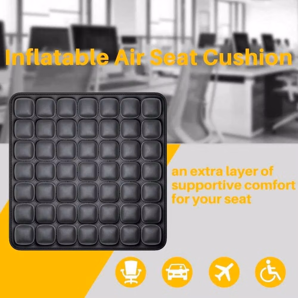 FLAVORA Inflatable Air Seat Cushion for Pressure Relief in Black, W/D/H: 190 x 100 x 1 cm – 5