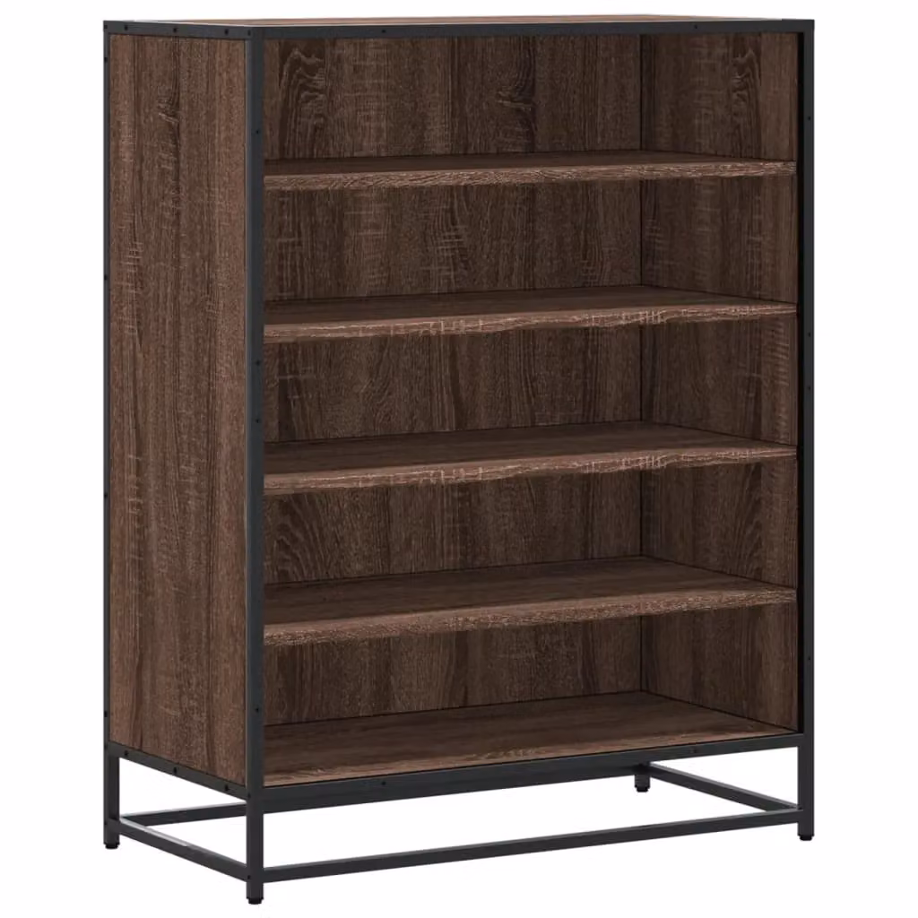 Berkfield Home Industrial Shoe Cabinet in Brown Oak, W/D/H: 75 x 38 x 97.5 cm – 2