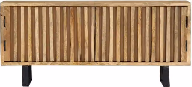 Berkfield Home Solid Mango Wood TV Cabinet in Light Brown, W/D/H: 90 x 30 x 40 cm – 1
