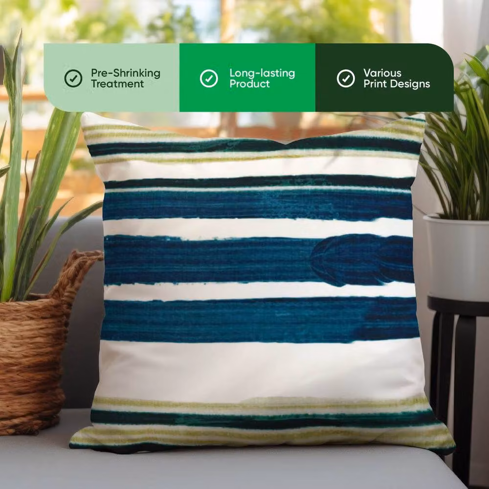 Gardenwize Pack of 2 Multicolour Striped Outdoor Scatter Cushions with Removable Washable Covers – 4