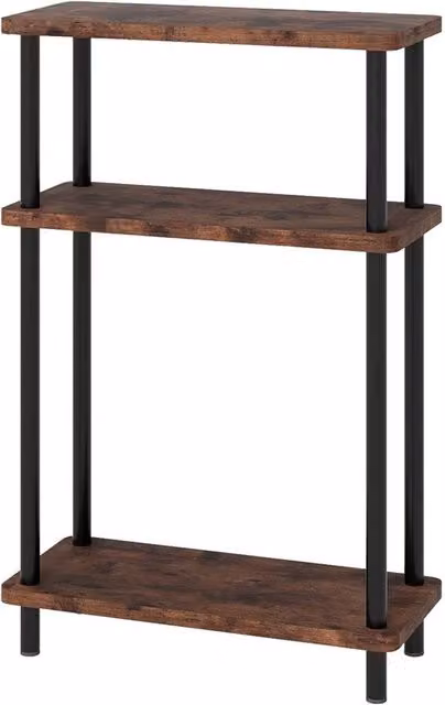 VOGREX 3 Tier Slim Side Table and Bedside Storage Stand in Brown