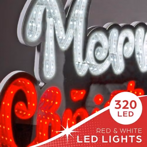 The Christmas Workshop Merry Christmas Double-Sided Multi-Coloured Infinity Light, Width: 40 cm – 5