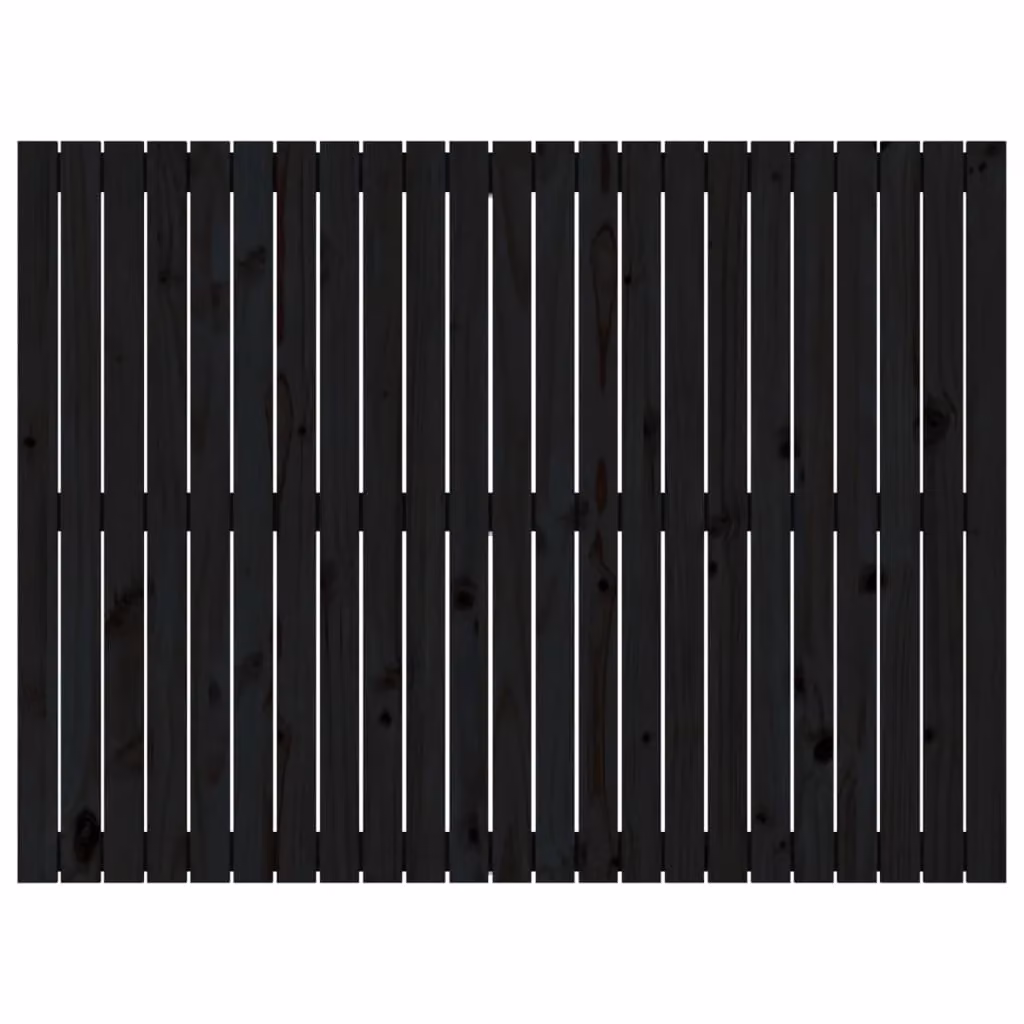 Berkfield Home Black Solid Pine Wood Wall Mounted Headboard W/D/H: 146.5 x 3 x 110 cm – 3