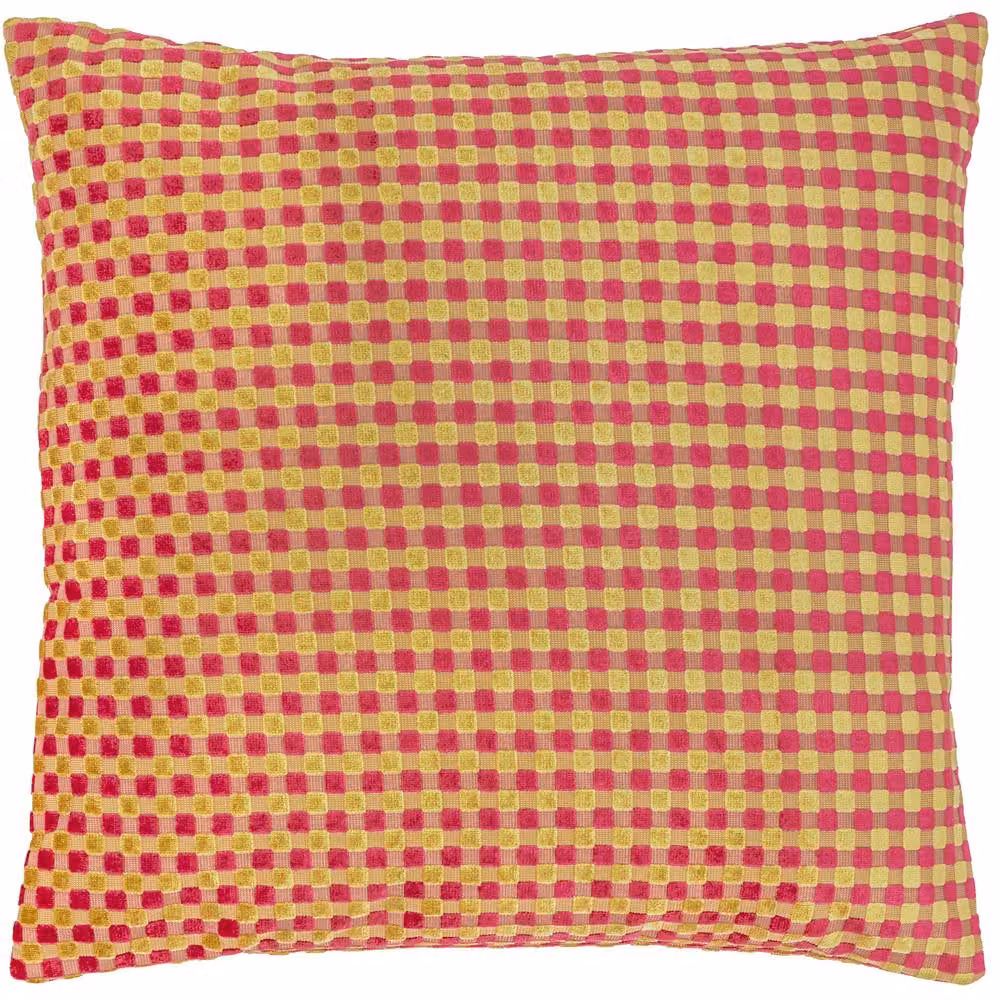 Furn Pink Checkered Velvet Jacquard Square Cushion W/D/H: 45 x 45 x 45 cm – 2