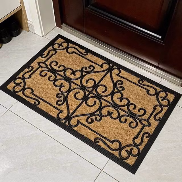 EONLION Brown Rubber Backed Doormat, W/D: 70 x 45 cm