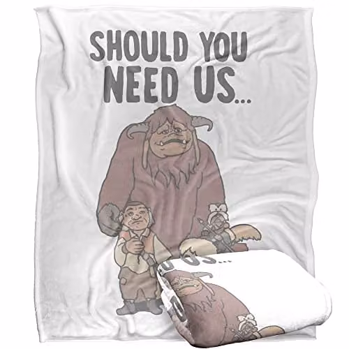 LOGOVISION Jim Henson Labyrinth Should You Need Us Silky Touch Super Soft Fleece Throw Blanket in White, W/D/H: 152 x 127 cm