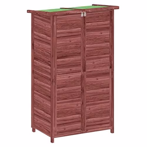 vidaXL Garden Tool Shed in Brown Solid Wood Pine, W: 83 cm, D: 57 cm, H: 140 cm – 1