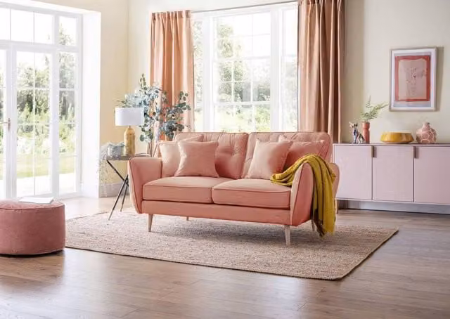 The Great Sofa Company Ailis Medium Upholstered Fabric Sofa in Coral
