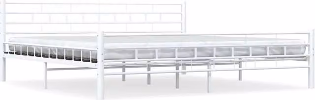 Berkfield Home White Metal Bed Frame W/D/H: 200 x 200 cm