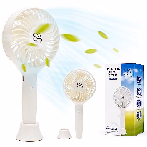 Tanness Rechargeable Handheld Fan in White – 1
