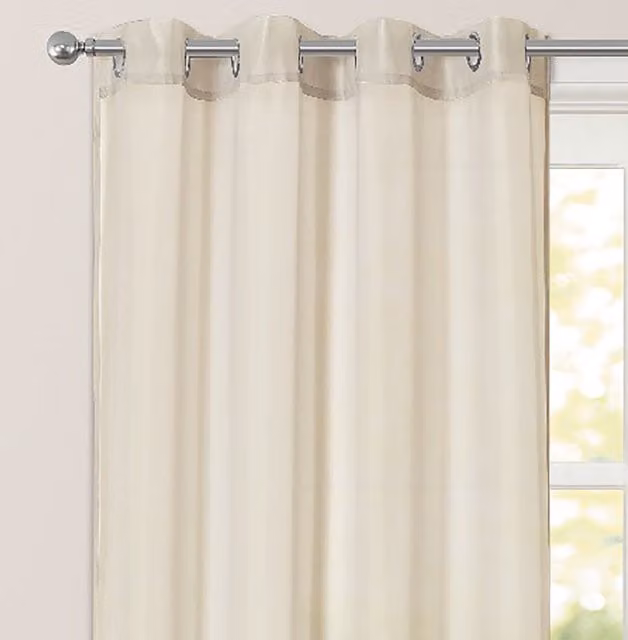 Intimates Riva Plain Sheer Ringtop Voile Panel in Beige, Width: 50 cm