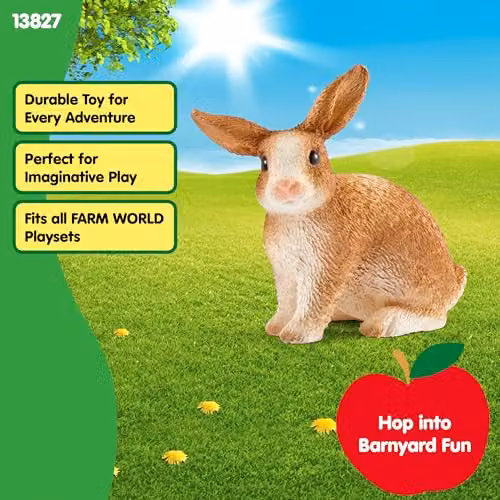 Schleich Farm World Brown Rabbit Toy Figurine – 2