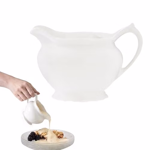 Orsina White Ceramic Jug with Drip-Free Spout, Dishwasher Safe