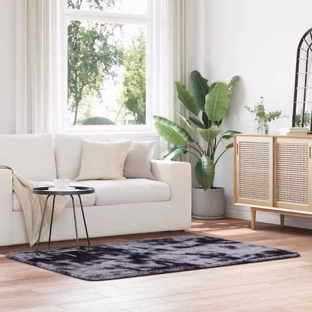 Berkfield Home NAVARRA Shaggy High Pile Rug, Dark Grey, W: 120 cm x D: 170 cm – 1