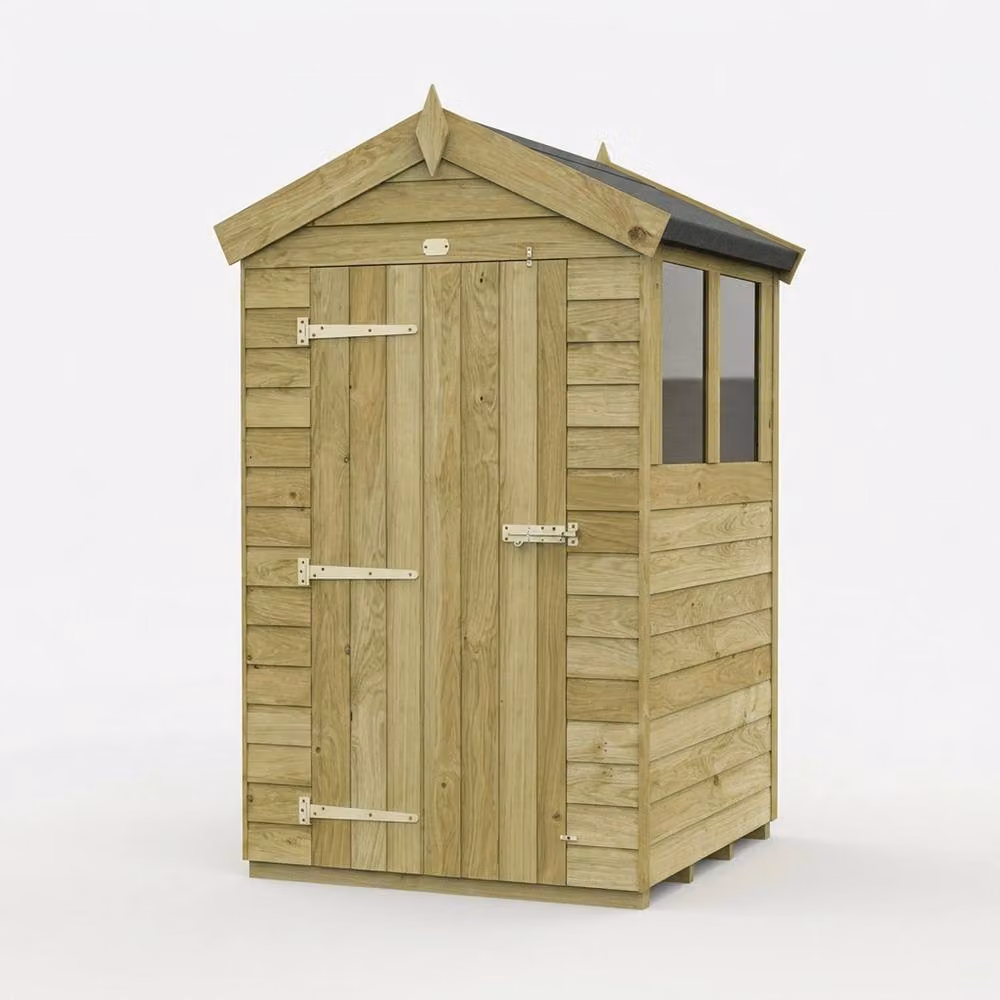 Total Sheds Modern Pine Apex Gable Shed in Green and Black – 2