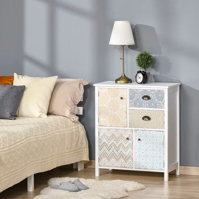 STILVORA Antique Style White Lacquered Wooden Sideboard Storage Unit – 1
