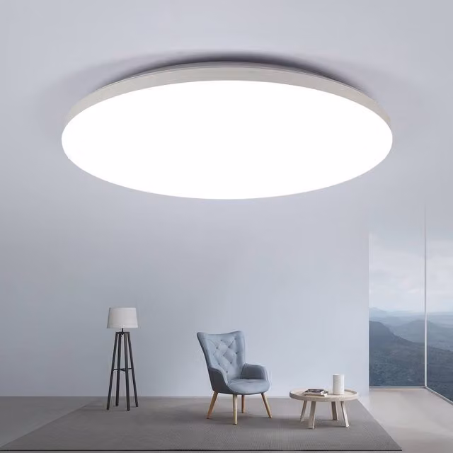 Pheashine White Round LED Ceiling Light, 24W, 6500K Daylight, IP44 Flush Mount Lamp