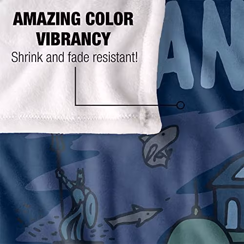 Warner Brothers Aquaman Silky Touch Super Soft Fleece Throw Blanket, White and Multicolour, W: 152 cm, D: 127 cm – 3
