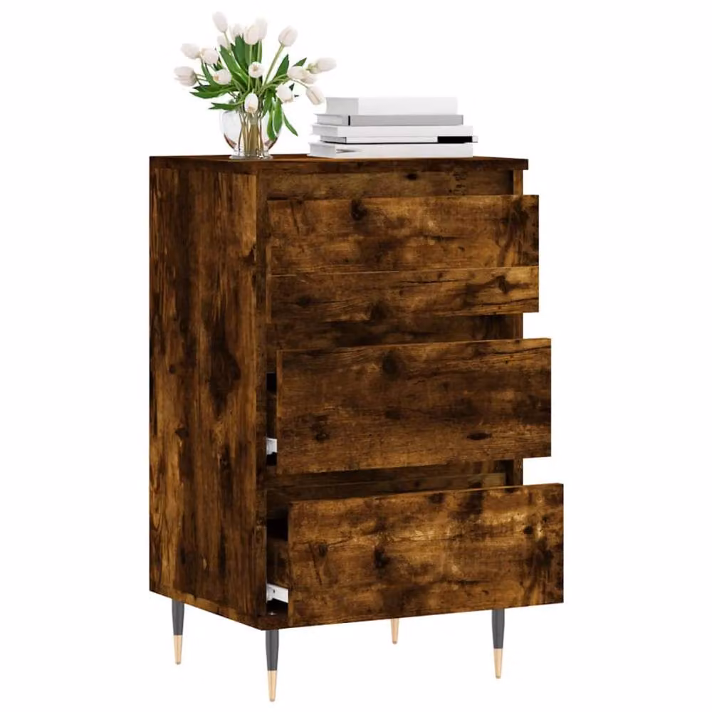 Berkfield Home Smoked Oak Sideboard in Brown, W/D/H: 40 x 35 x 70 cm – 4