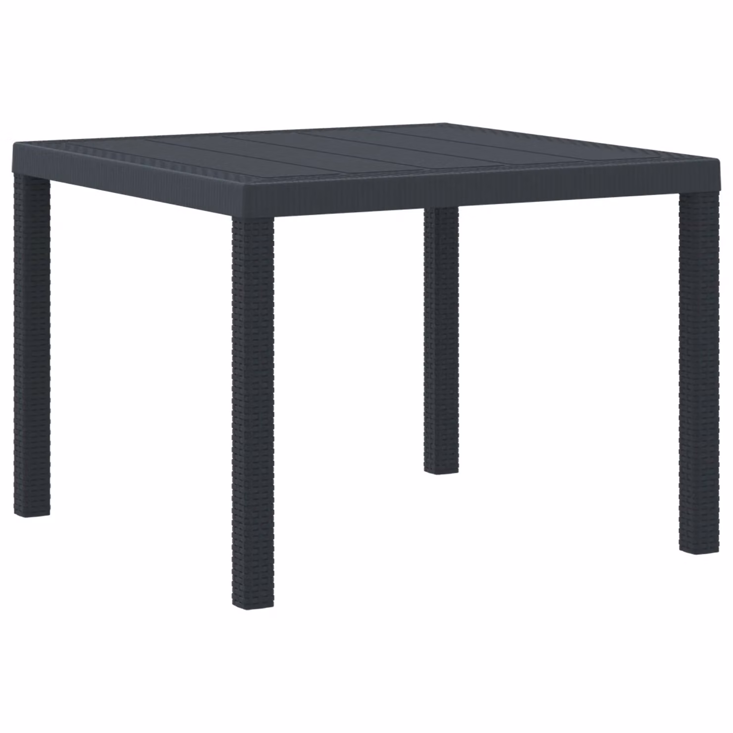 Berkfield Home Modern Anthracite Poly Rattan Garden Table W/D/H: 100 x 100 x 73 cm – 2