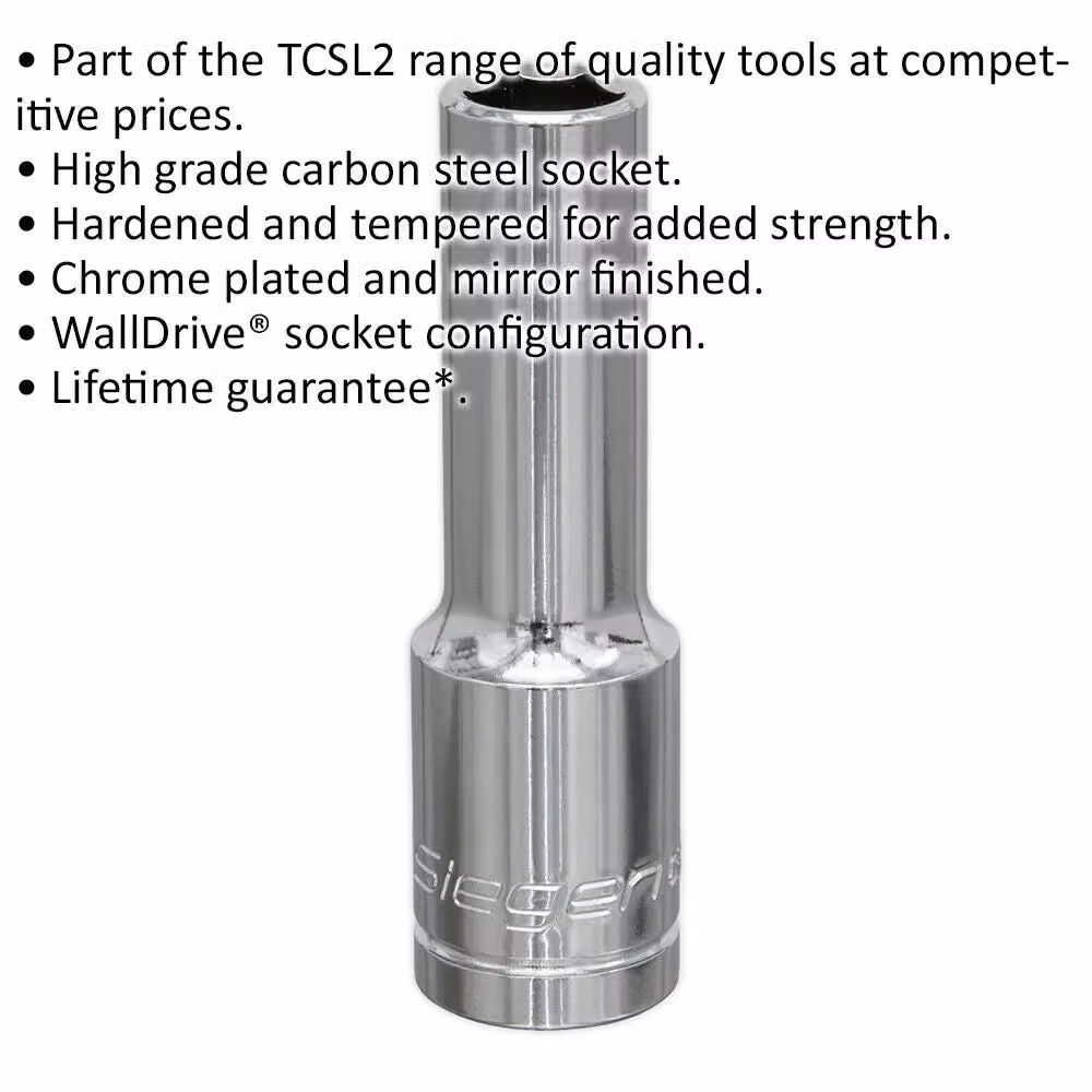 Loops 11mm Chrome Plated Deep Drive Socket 1/2 inch Square Drive in Silver Steel – 2