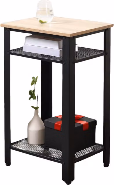 Pirlo Plush Modern 3 Tier Side Table in Brown
