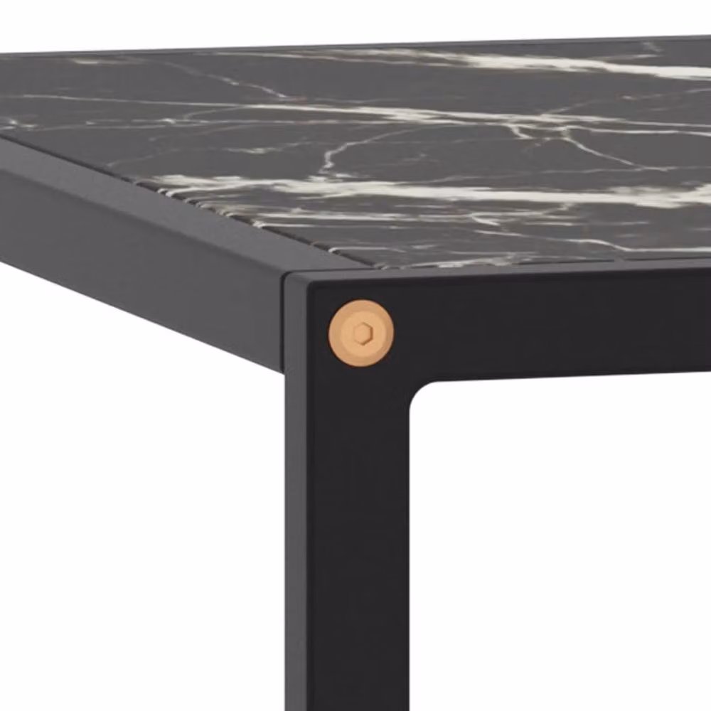 Berkfield Home Black Coffee Table with Black Marble Glass, W/D/H: 60 x 60 x 35 cm – 4