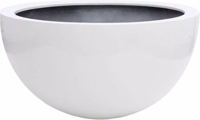 Primrose White Round Stone Composite Tub Planter