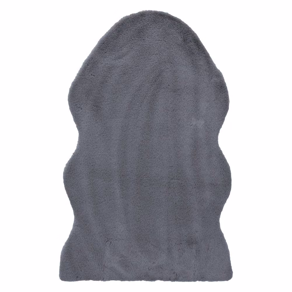 JVL Faux Fur Pelt Rug, Grey, W: 90 cm, D: 60 cm – 2