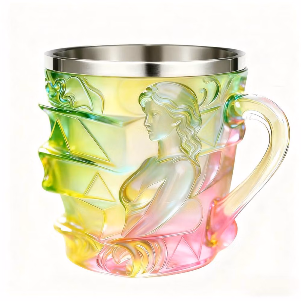 Quipulse Style 2 Creative Gradient Colored Glaze Mug in Multicolour, Green and Pink – 2