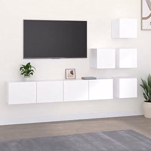 vidaXL Wall-mounted TV Cabinet in White Engineered Wood – 2