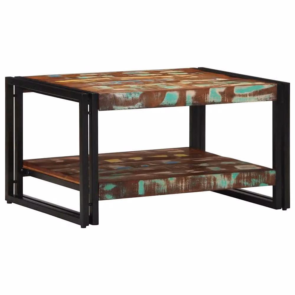 Berkfield Home Multicolour Reclaimed Solid Wood Coffee Table W/D/H: 70 x 50 x 38 cm – 2